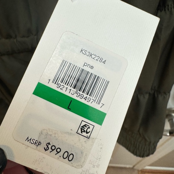 Kensie Waist Cinching Full Zip Olive Green Women's Jacket LG NWT Neutral Fall - Picture 2 of 15